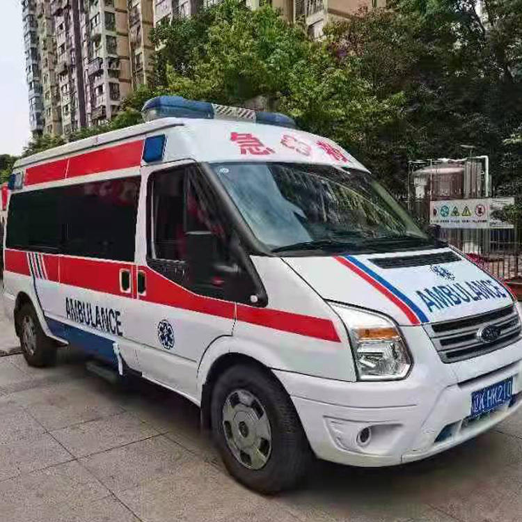 雁江长途救护车护送病人返乡